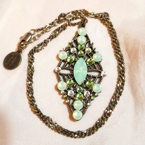 ANNE KOPLIK DESIGNS green crystals necklace - Picture 4 of 6